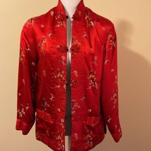 Peony Red/Brown Floral Women's Jacket
